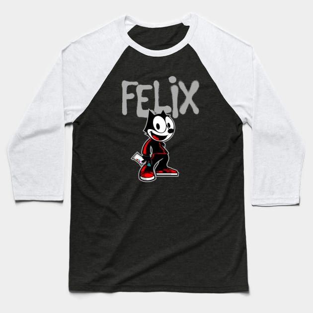 FELIX GRAFFITI - 4 dark tees Baseball T-Shirt by ROBZILLA